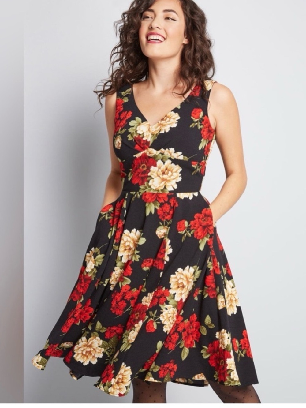 Vintage IXIA Floral Fit & Flare Dress - Picture 6 of 6